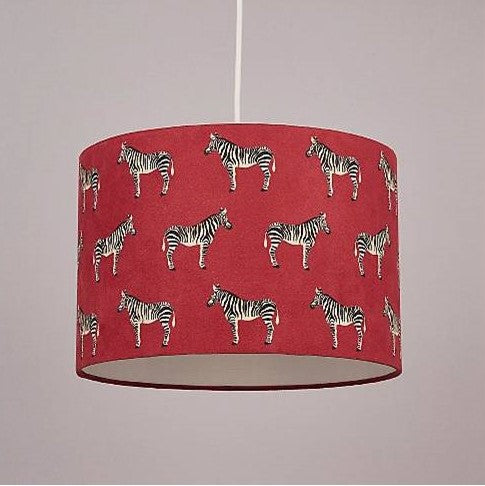 CGC ZEBRA Dark Pink Velvet Zebra Printed Lampshade