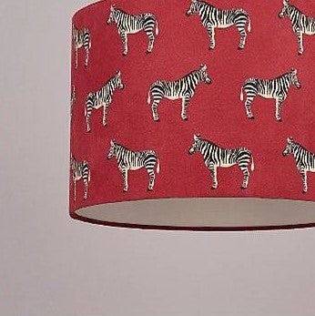 CGC ZEBRA Dark Pink Velvet Zebra Printed Lampshade