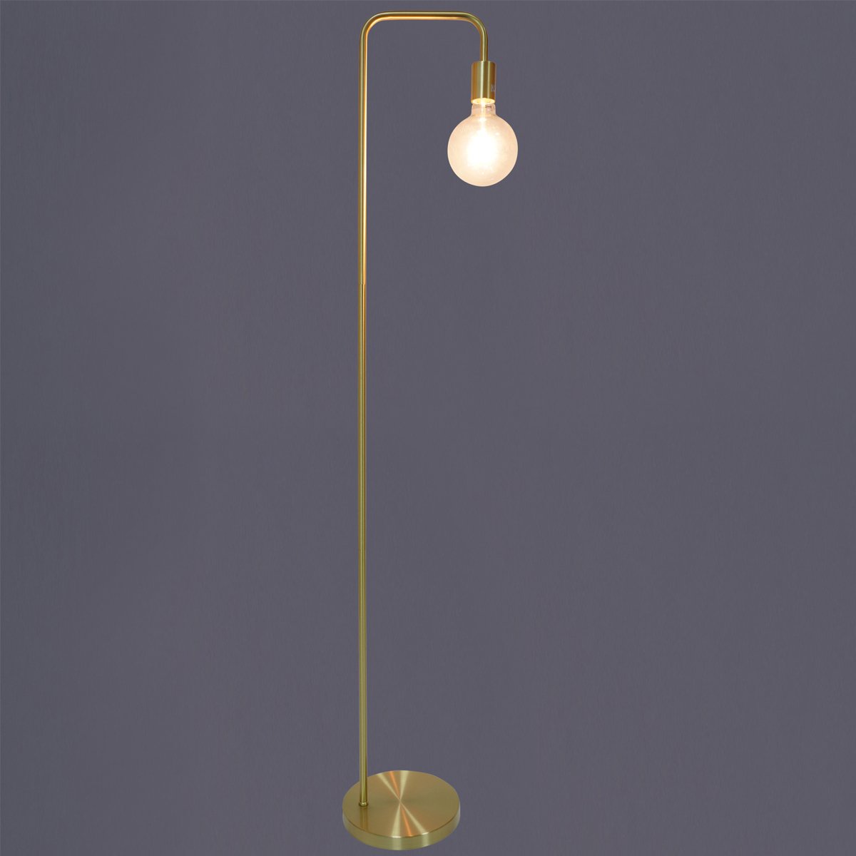 CGC CAITLIN Satin Brass Curved Metal Floor Lamp