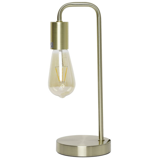 CGC CAITLIN Satin Brass Curved Metal Desk / Table Lamp