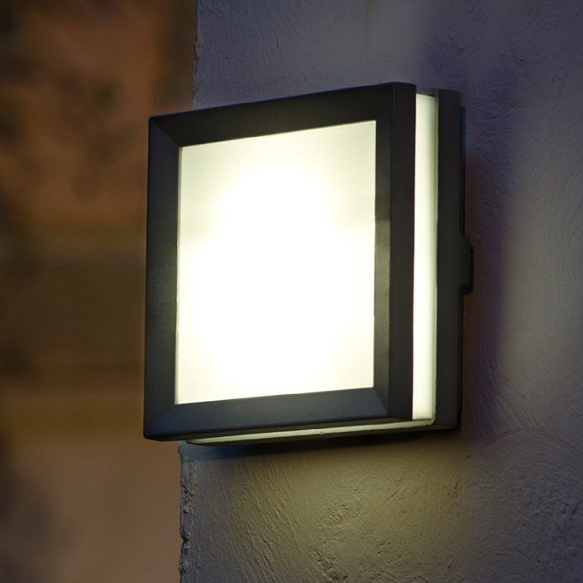 CGC SALLY Dark Grey Plain Square LED Outdoor Wall Light