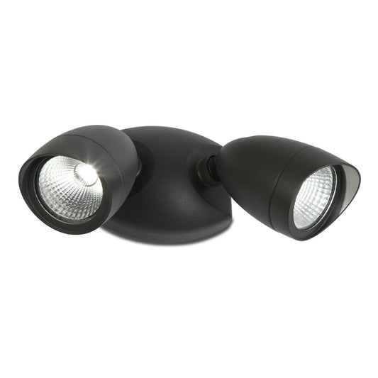 he Martha outdoor double spotlight is a stylish and fashionable outdoor solution for your home. It has a solid aluminium construction and a textured black surface. The easily adjustable heads of this outdoor wall lamp allow it to be used functionally for lighting paths and aesthetically decorate the walls of your home with a beautiful, bright glow. It is resistant to weather conditions and has an IP 54 rating.   