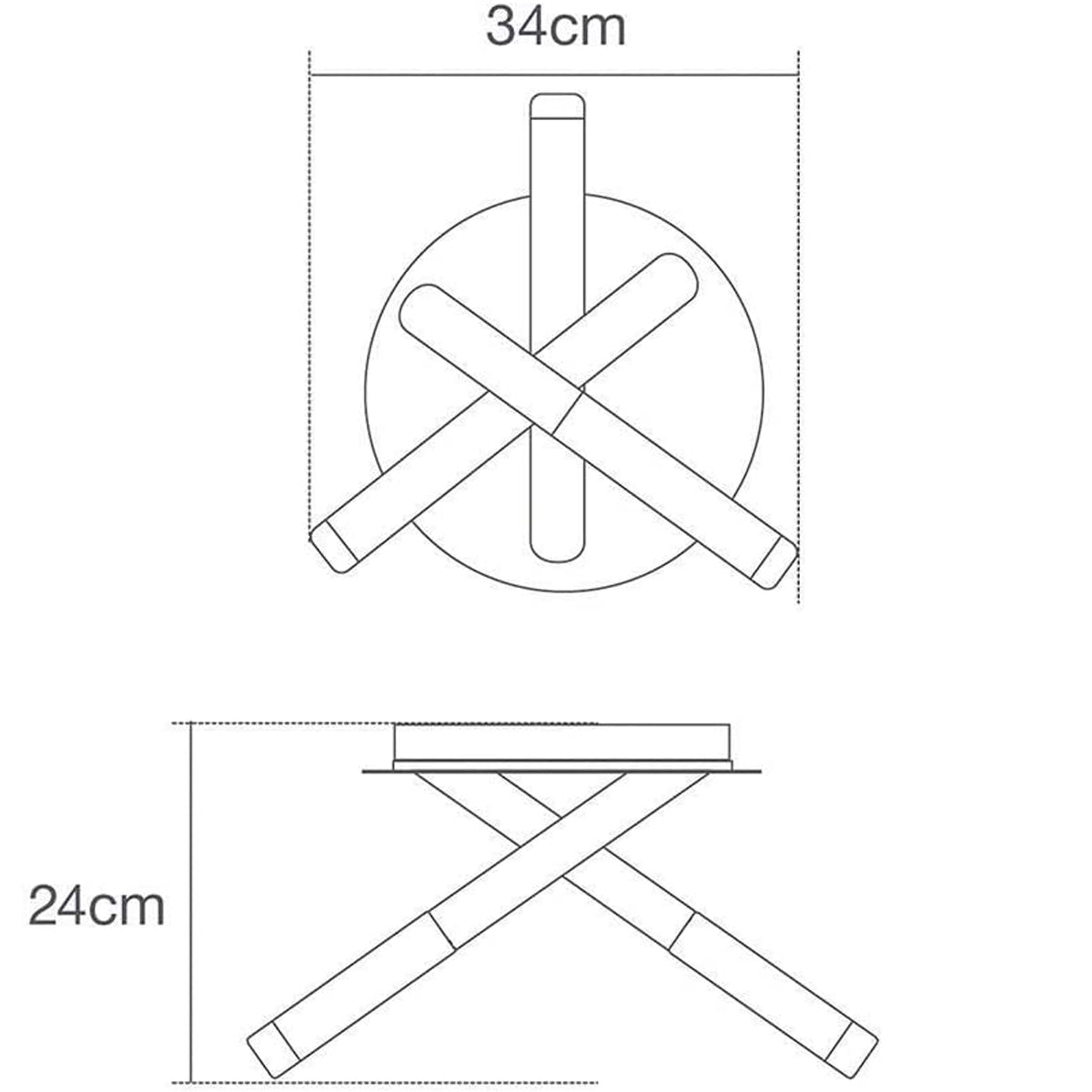CGC VICKI Chrome Triple Cross Tube Ceiling Light