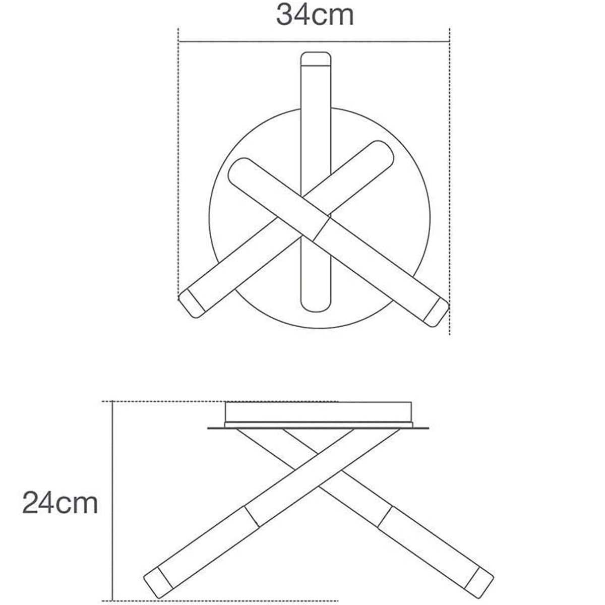 CGC VICKI Satin Brass Triple Cross Tube Ceiling Light