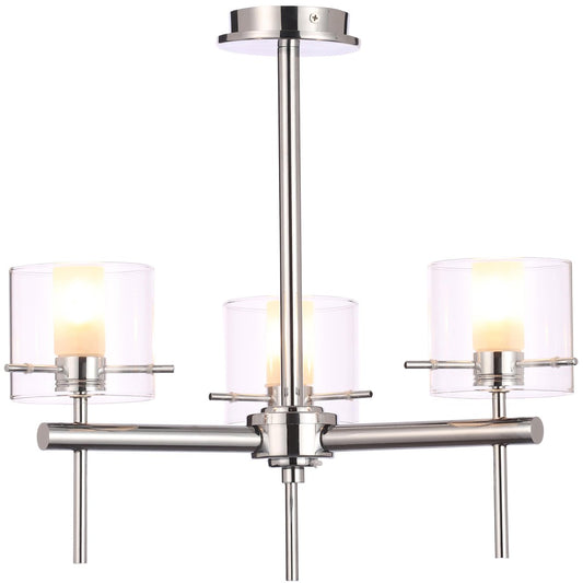 CGC RILEY Chrome & Glass Cylinder Ceiling Light