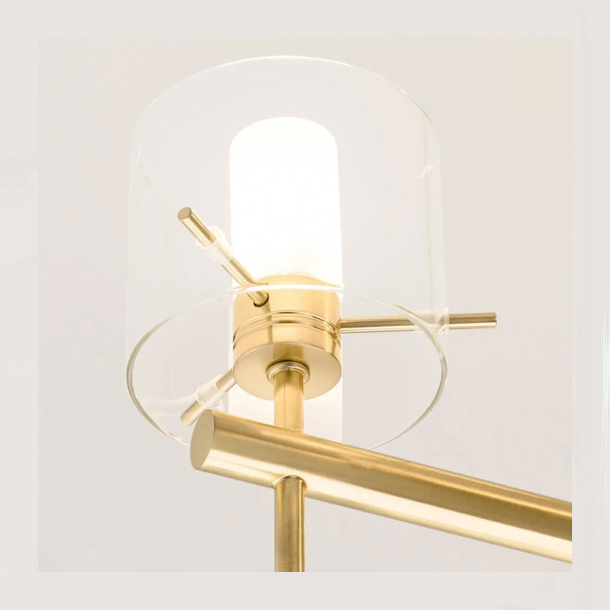 CGC RILEY Satin Brass & Glass Cylinder Ceiling Light