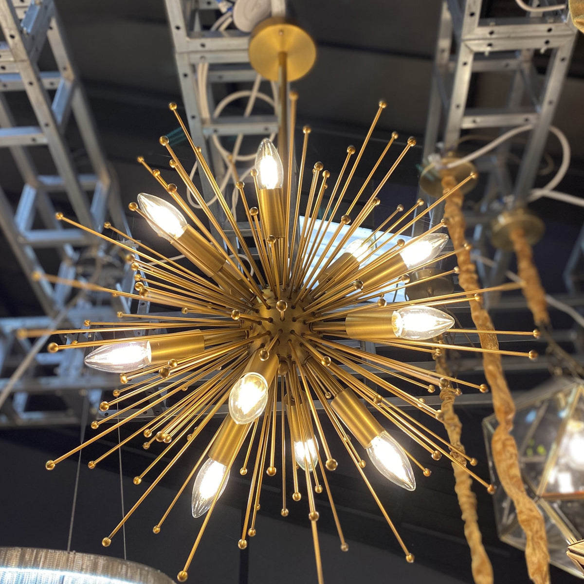 CGC STARBURST Extra Large Gold Starburst Pendant Light