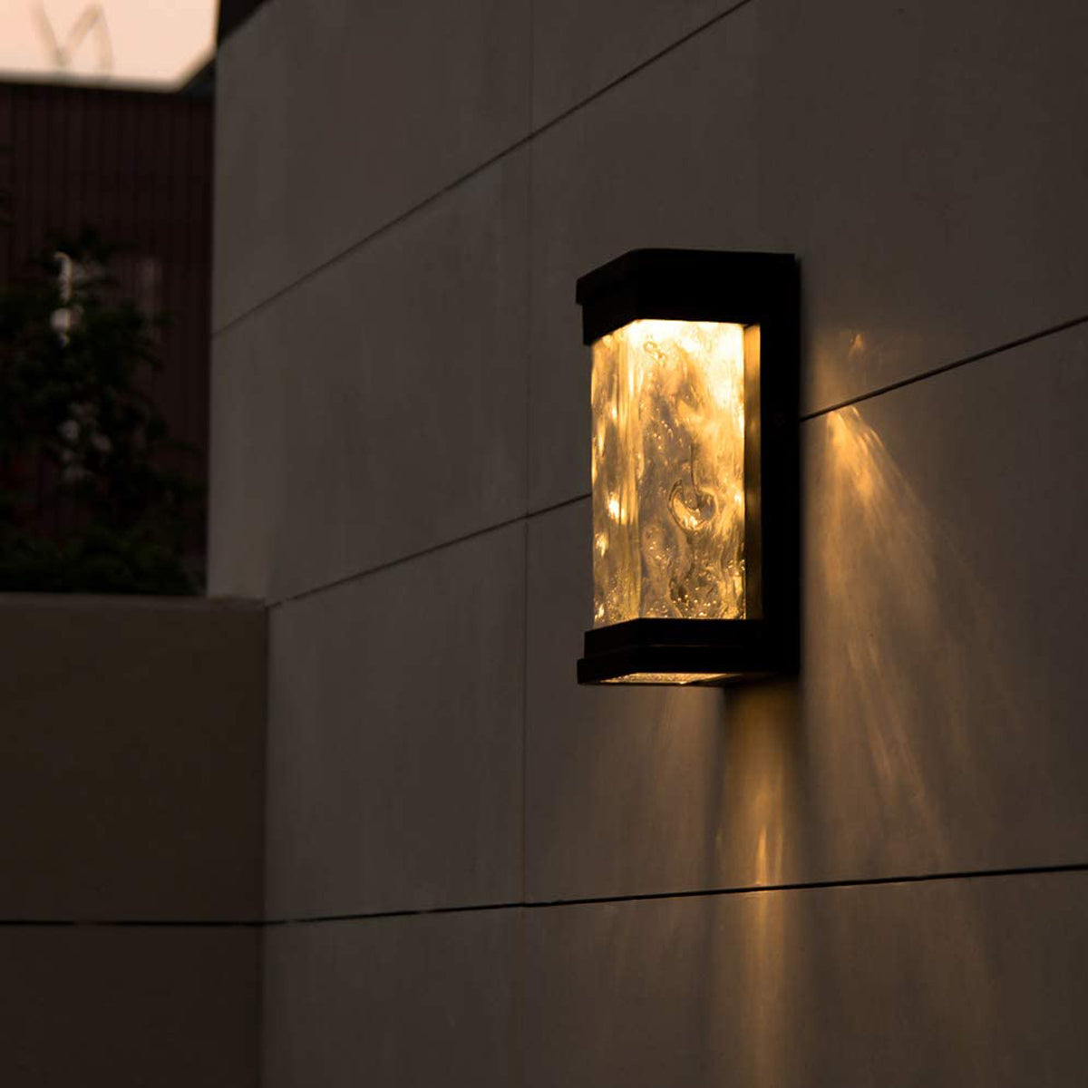 CGC STARLET Black LED Outdoor Wall Light With Bubble Glass Diffuser