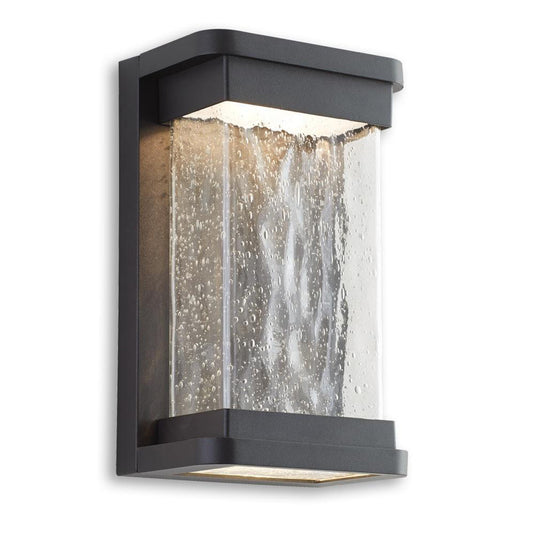 CGC STARLET Black LED Outdoor Wall Light With Bubble Glass Diffuser
