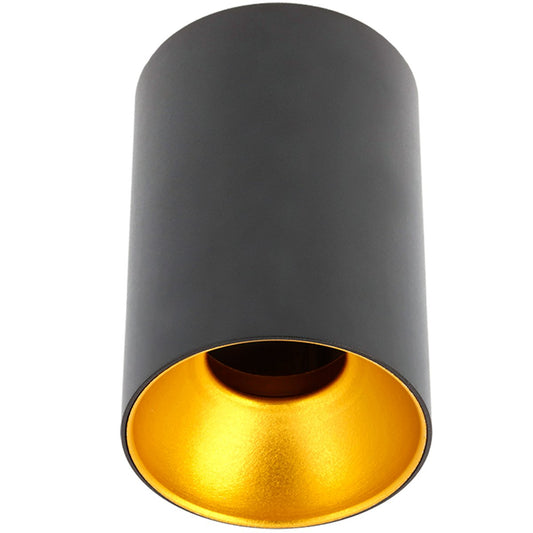 CGC SANDRA Black Cylinder Ceiling Spotlight With Gold Inner Reflector