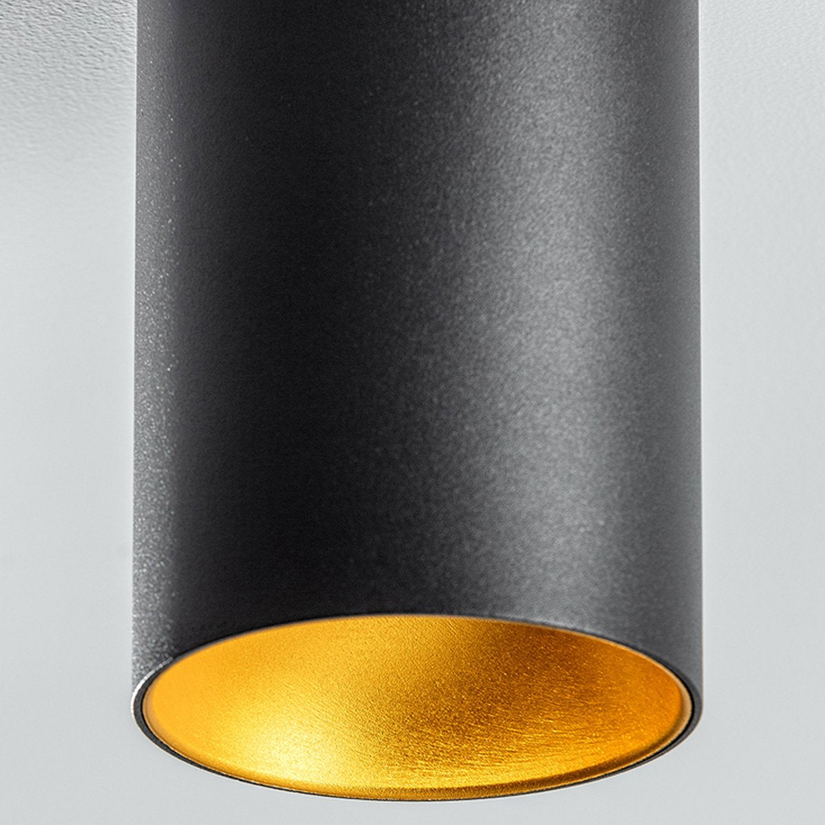 CGC SANDRA Black Cylinder Ceiling Spotlight With Gold Inner Reflector
