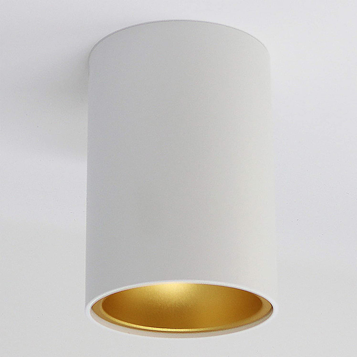 CGC SANDRA White Cylinder Ceiling Spotlight With Gold Inner Reflector