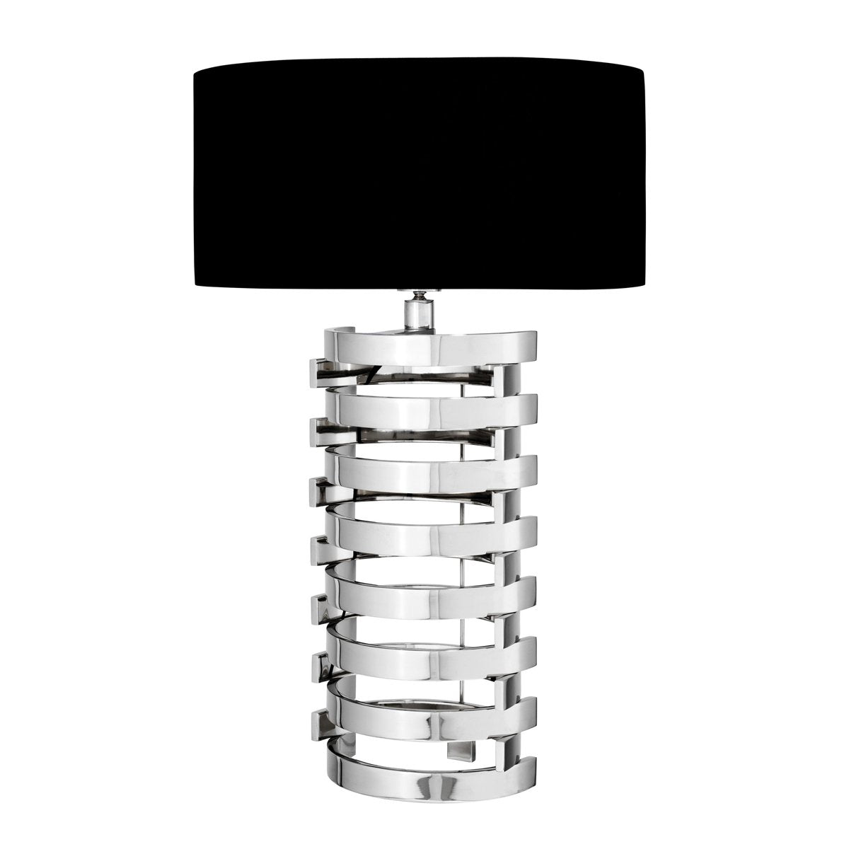 CGC LYNN Silver Curved Rib Luxury Table Lamp