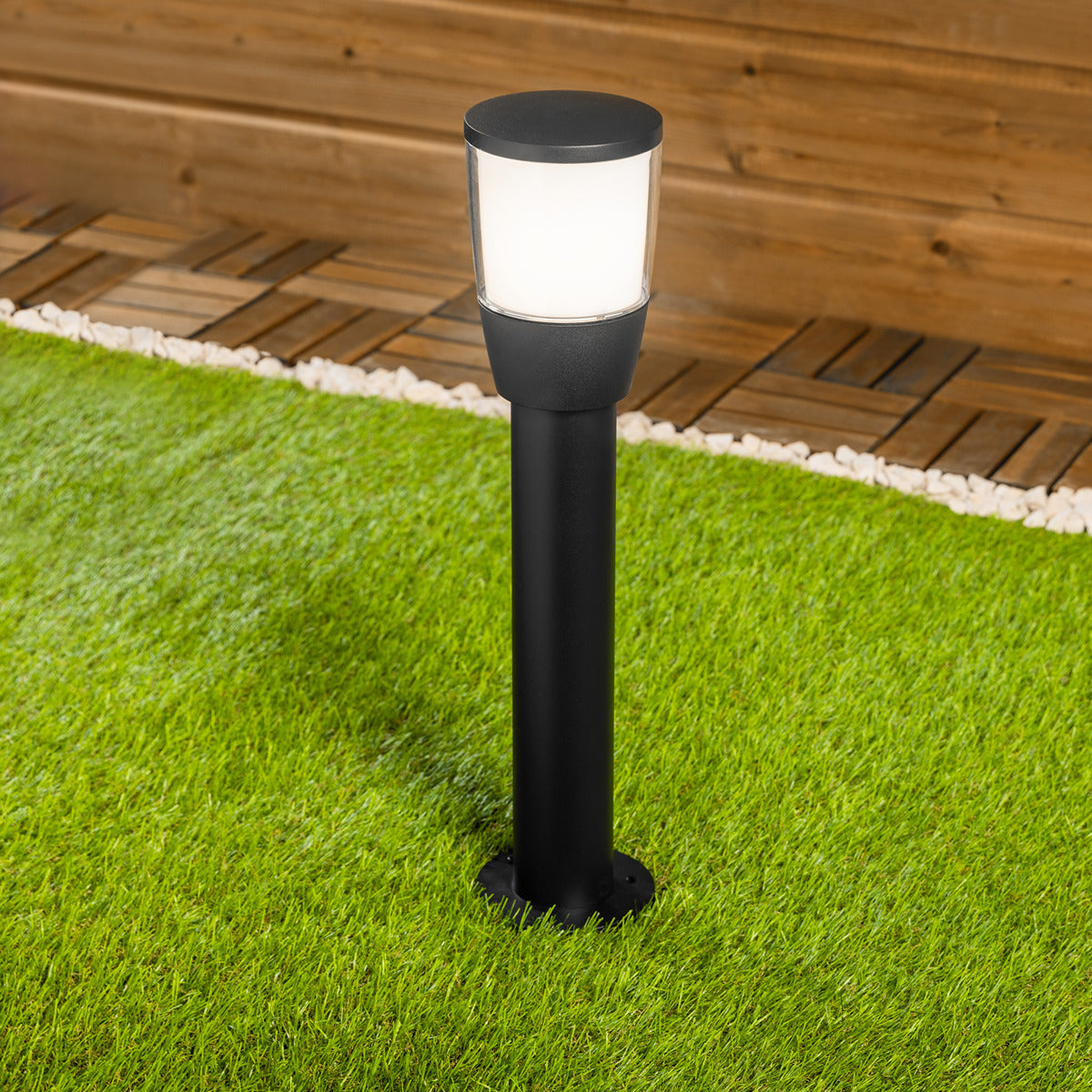 Our Toro post light has a perfect blend of modern and traditional looks, featuring a classic round design and a strong aluminium body paired with an attractive opal diffuser. This versatile post light is suitable for illuminating and securing gardens, driveways, doorways, workspaces, pubs, and hotels.