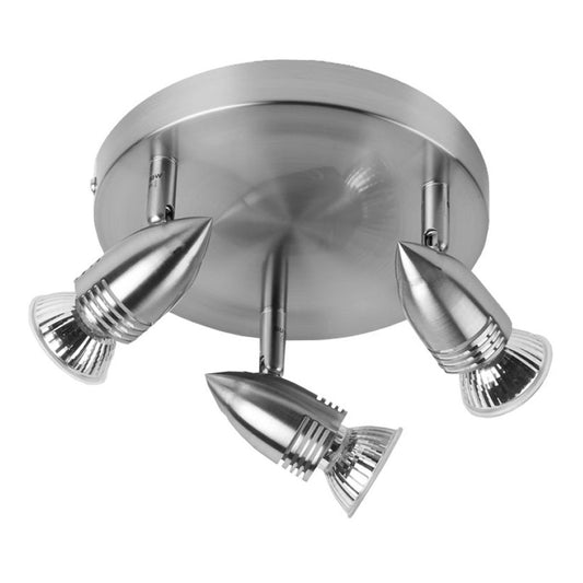 CGC LEAH Brushed Chrome Triple Round Plate Ceiling Spotlights