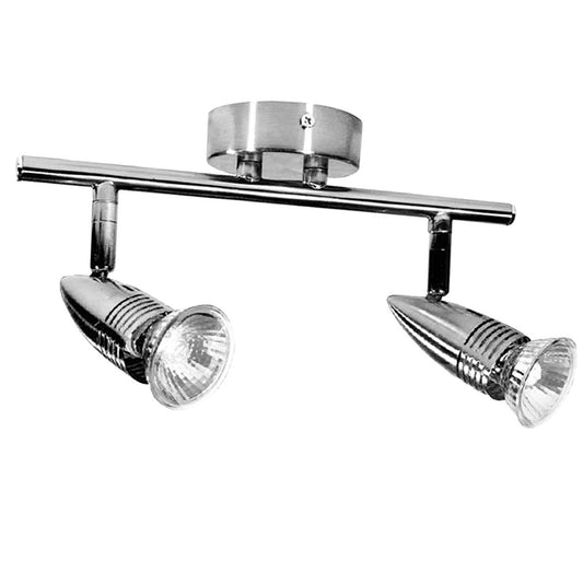 CGC LEAH Brushed Chrome Twin Bar Ceiling Spotlights