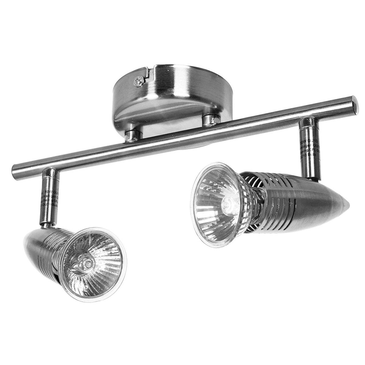 CGC LEAH Brushed Chrome Twin Bar Ceiling Spotlights