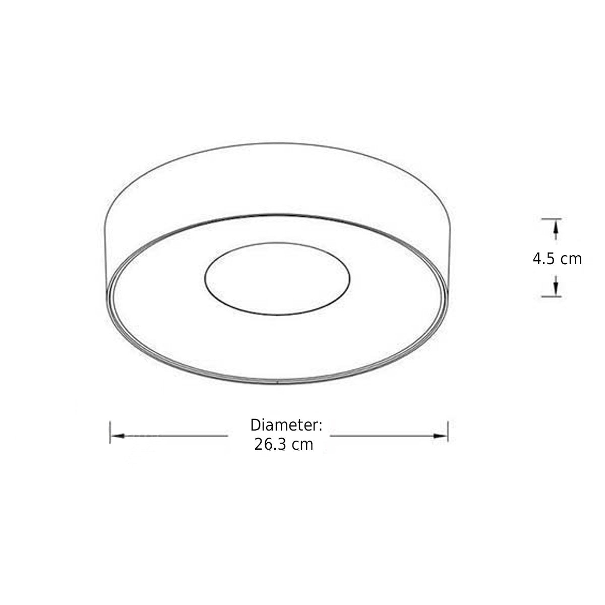 LORA - CGC Matt Silver Medium Round LED Wall Or Ceiling Light