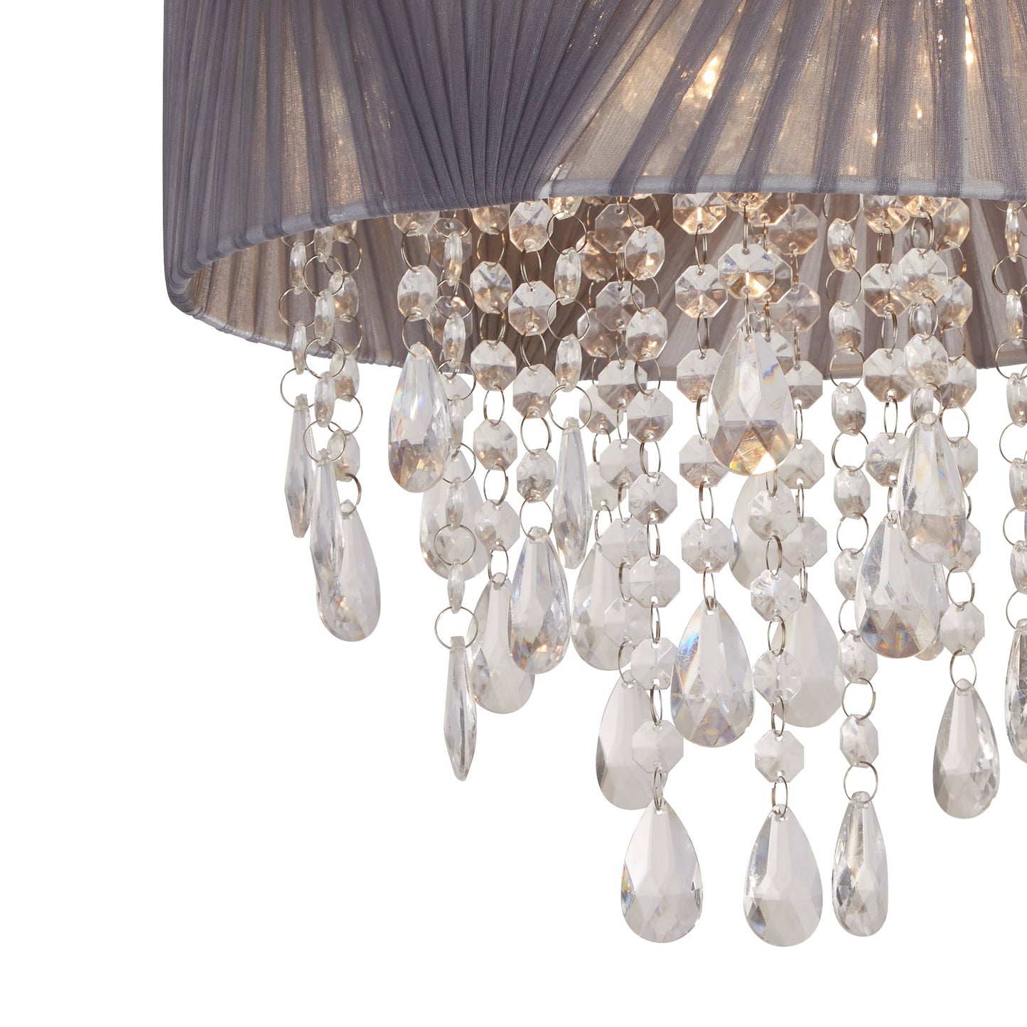 CGC LYON Venetian Grey Ceiling Light with Acrylic Crystal Drop