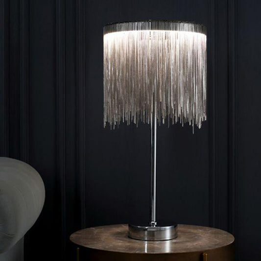 CGC HOLLAND Silver Chain Waterfall LED Table Lamp