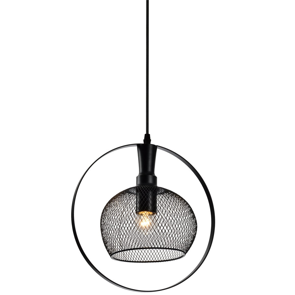 Modern contemporary mesh metal black design pendant light. This light fitting will be sure to add style and industrial feels to your room. Its unique design will be sure to make this a real focal point.  Comes complete with a 1.2 metre adjustable black cable and matching black 10cm  ceiling rose  Height can be adjusted at the time of installation