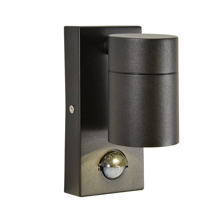 CGC LEO Black Single GU10 Wall Downlight with PIR Outdoor Light IP44