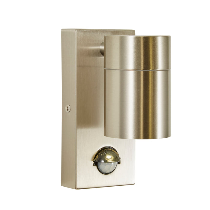 CGC LEO Stainless Steel Single GU10 Wall Downlight with PIR Outdoor Light IP44
