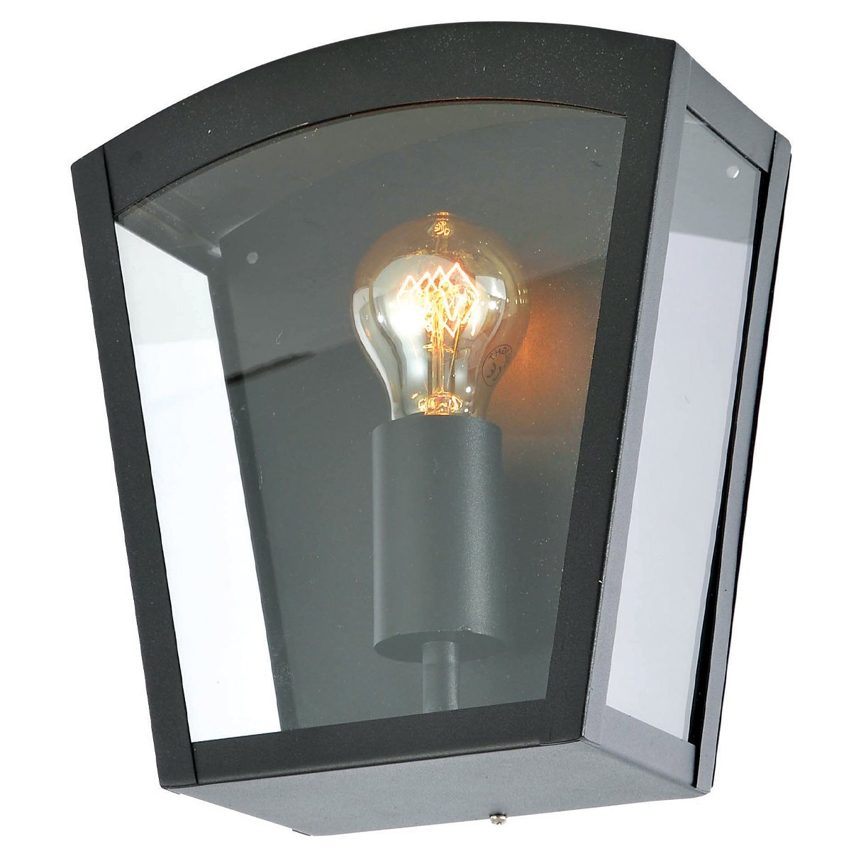 CGC IRIS Black Curved Top Lantern Wall Light
