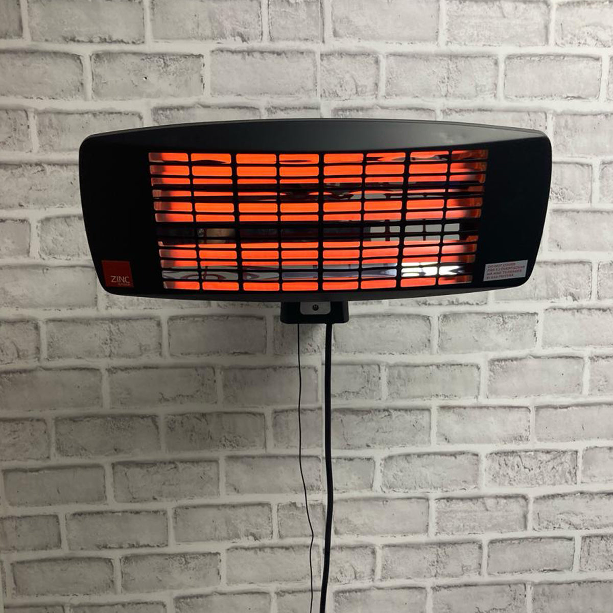 CGC REGINA Black Outdoor Wall Mounted Patio Heater With Three Heat Settings