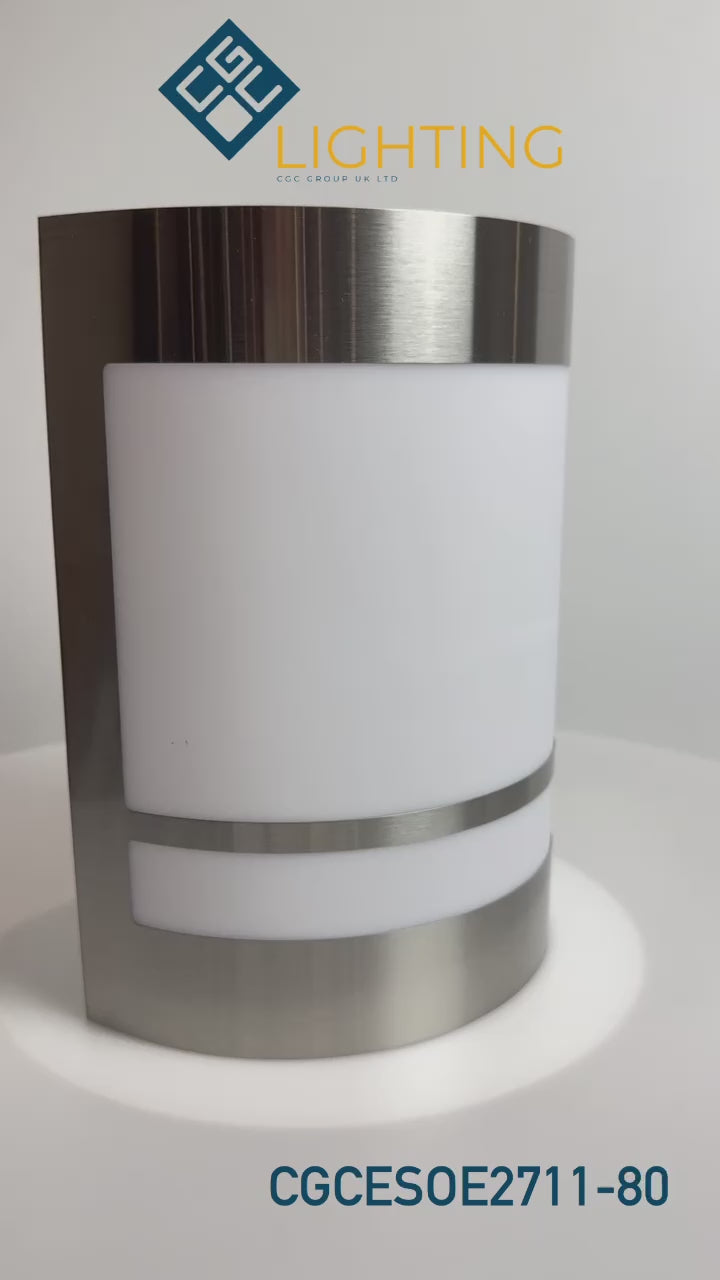 Load video: CGC KALA Stainless Steel Curved Outdoor Wall Light