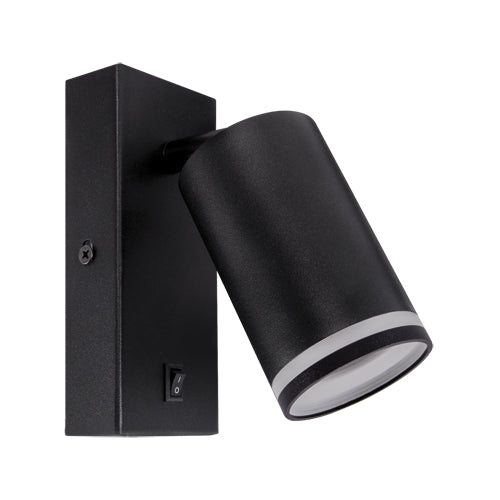 The black Bella lamp consists of a cylindrical spotlight, which can be tilted and adjusted on its own axis. The lamp base has a on/off switch making it ideal for a bedside reading lamp and has a halo reflector. Made of an aluminium body and powder coated black, the lamp with its simple design fits well into different spaces. Whether functional office or cosy home - the timeless lamp is an perfect for many types of use.