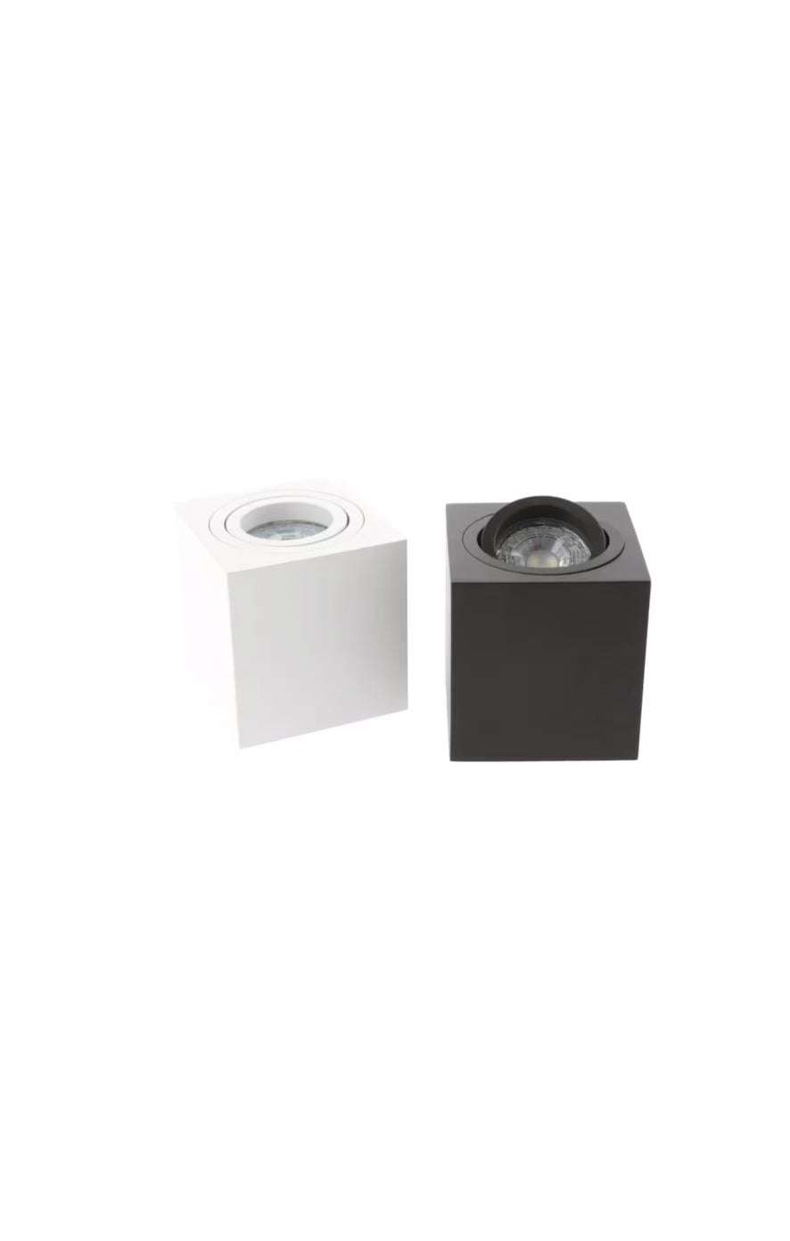 Load video: CGC SASHA Black Square Surface Mount Tilt Spotlights