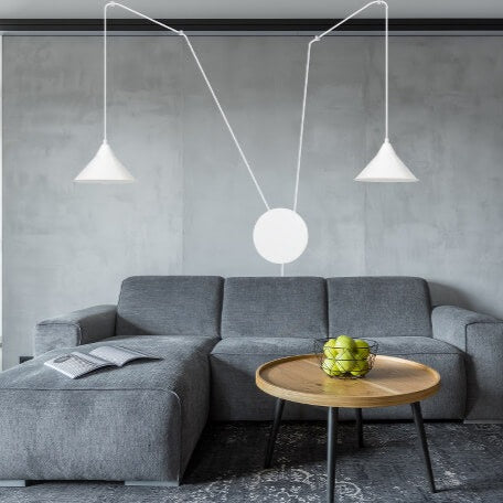 ABRAMO will fit perfectly into almost any arrangement and interior style, from classic elegance to industrial, modern design. Each cable is up to 5 meters long , so each lampshade can be mounted to your desired height.