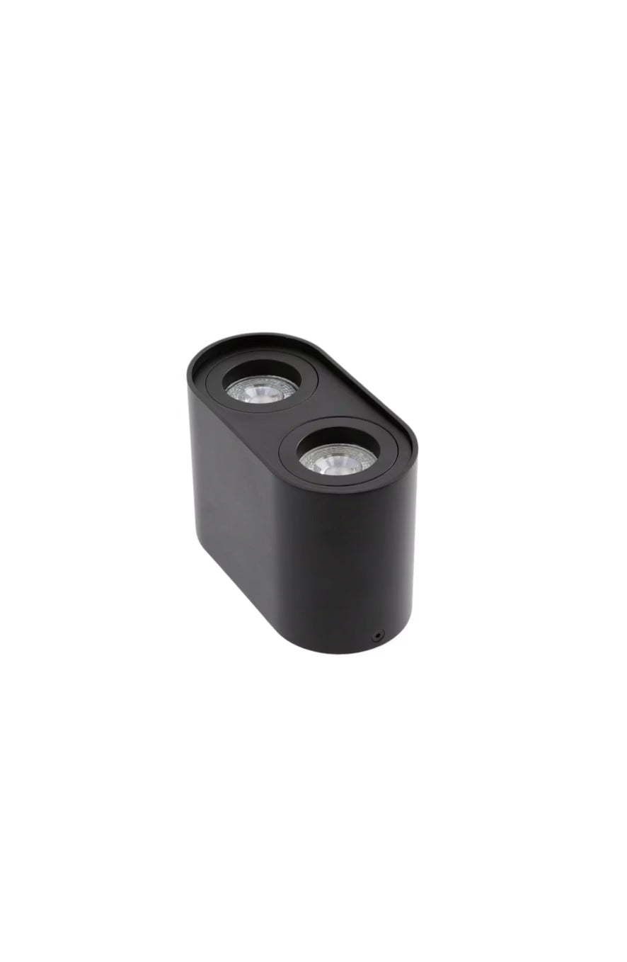 Load video: CGC SANSA Black Twin Round Cylinder Ceiling Down Spotlight