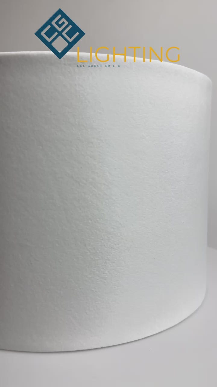 Load video: CGC NILA Luxury Cream Velvet &amp; Silver Inner Round Pendant Drum Lamp Shade