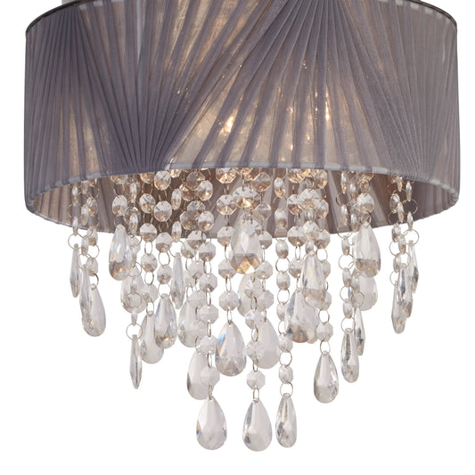 CGC LYON Venetian Grey Ceiling Light with Acrylic Crystal Drop
