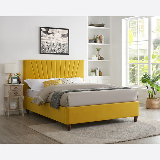 Lexie Double & King Size Bed Range - Mustard , Silver , Pink Colours