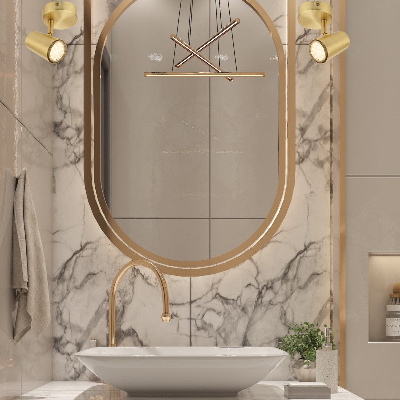 CGC LAYLA Adjustable Satin Brass Single Spotlight For Wall Or Ceiling