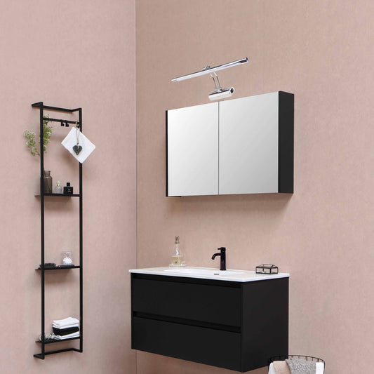 With our Mills LED over mirror wall light you can really give your bathroom or wall space the designer finish it deserves. With its modern black body this light is sure to add style and class to your room. Can also look great as a wall light in hallways, over pictures and in kitchens. 