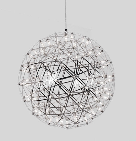 CGC FAWKES Cool White Chrome 100cm XXXL Large Silver Firework / Starburst LED Pendant Light Chandelier