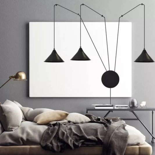 ABRAMO will fit perfectly into almost any arrangement and interior style, from classic elegance to industrial, modern design. Each cable is up to 5 meters long , so each lampshade can be mounted to your desired height